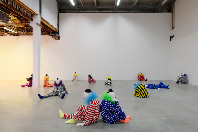 Installation view of sculptures by Ugo Rondinone