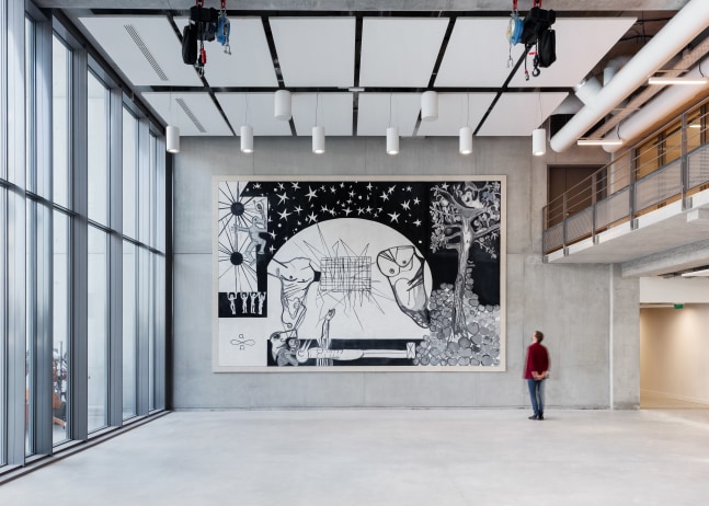 Installation view of painting by Tobias Pils