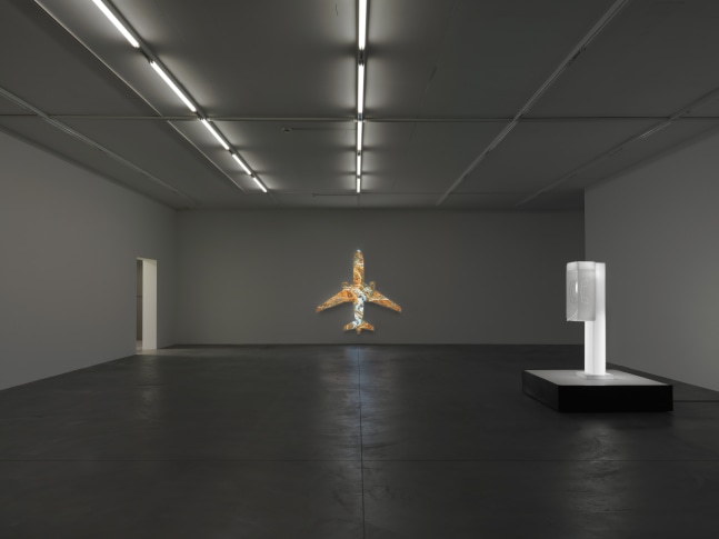 Installation view of Doug Aitken sculpture exhibition