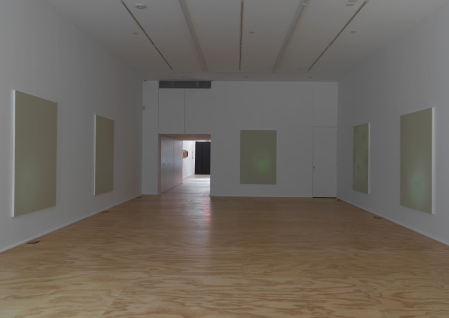 Installation view of paintings by Koo Jeong A
