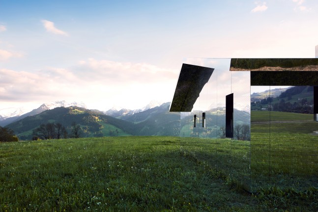 Installation view of living art installation by Doug Aitken