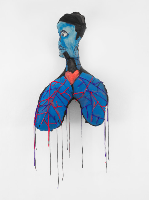 Hypoventilation

2021-23
Acrylic paint, yarn, hot glue, poly foam thread, muslin
84 x 51 x 16.5 cm / 33 x 20 x 6 1/2 in

&amp;copy; Jonathan Lyndon Chase