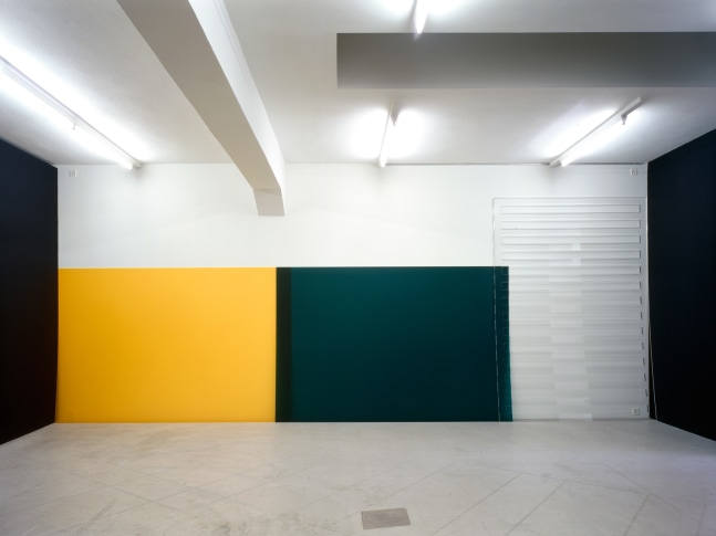 Installation view of Gerwald Rockenschaub wall painting installations and wall works