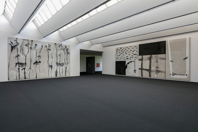 Installation view of paintings ans drawings by Tobias Pils