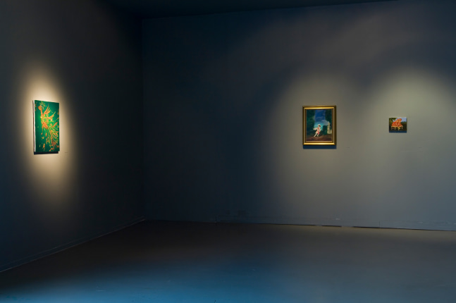 Installation view of works by Karen Kilimnik