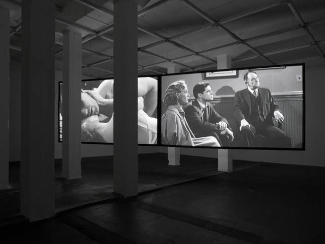 Installation view of Douglas Gordon film and installation exhibition