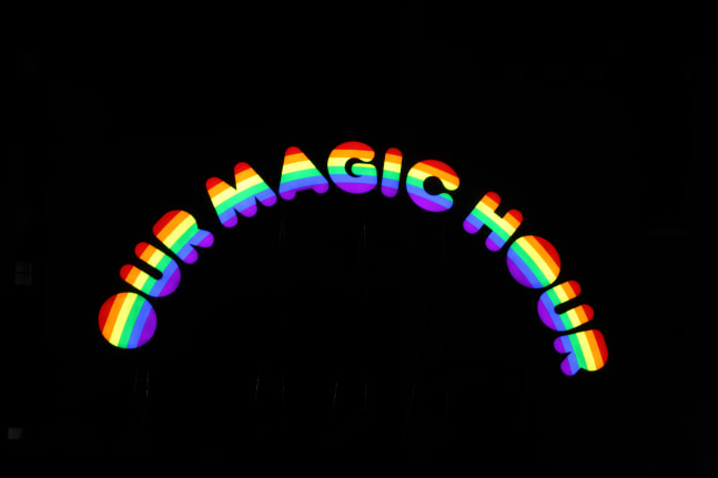 Installation view of sculpture by Ugo Rondinone