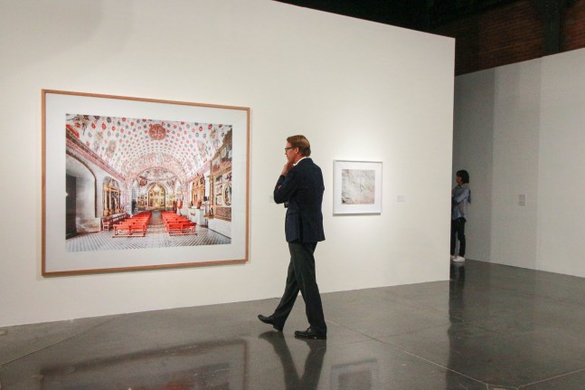 Installation view of photographs by Candida Höfer