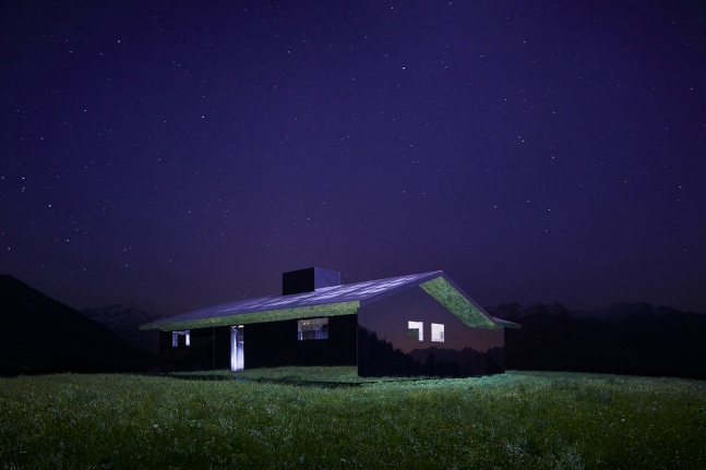 Installation view of living art installation by Doug Aitken
