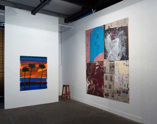 Installation view of paintings by Josh Smith
