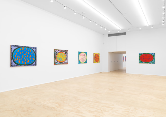 Installation view of Josh Smith paintings exhibition