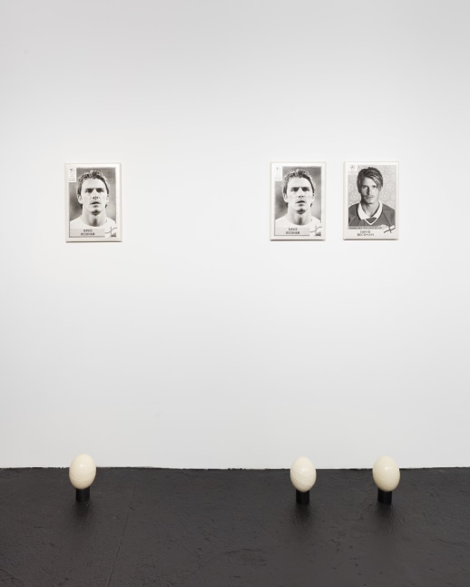 Installation view of sculptures and wall works by Sarah Ortmeyer