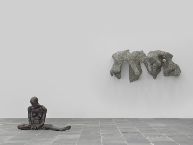 Installation view of sculptures by Ugo Rondinone