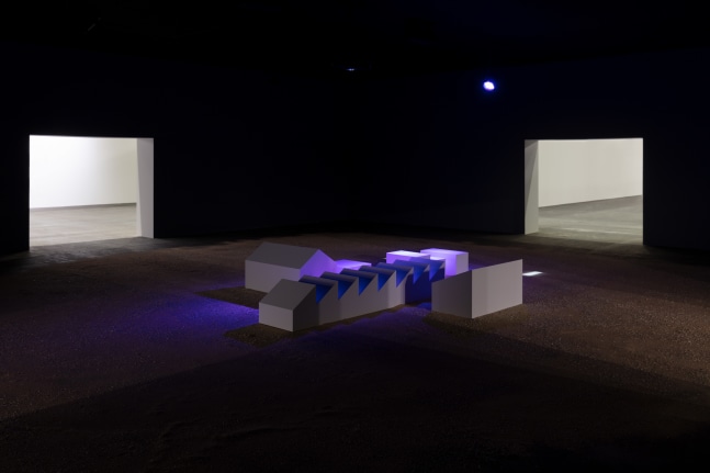 Installation view of sculpture by Liam Gillick