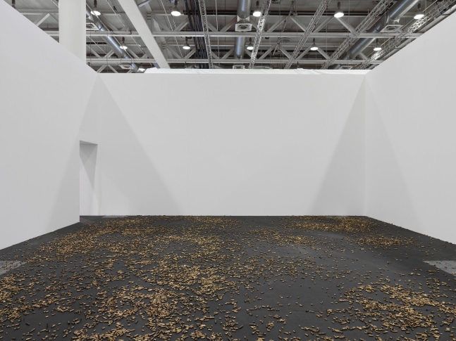 Installation view of sculpture by Matias Faldbakken