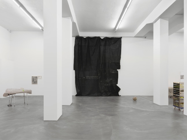 Installation view of paintings and sculptures group exhibition