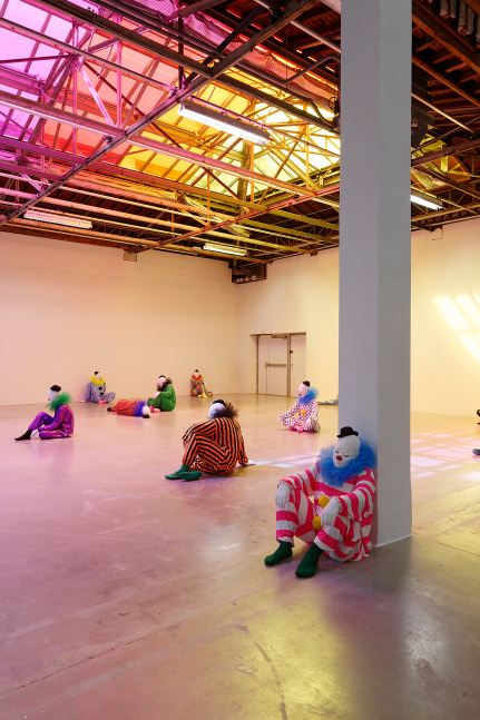 Installation view of sculptures by Ugo Rondinone