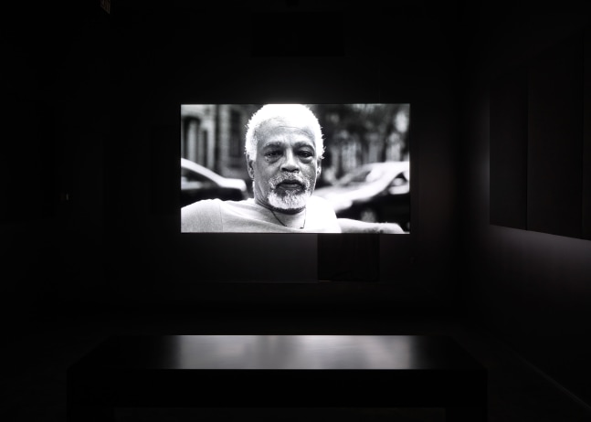 Installation view of film by Adam Pendleton