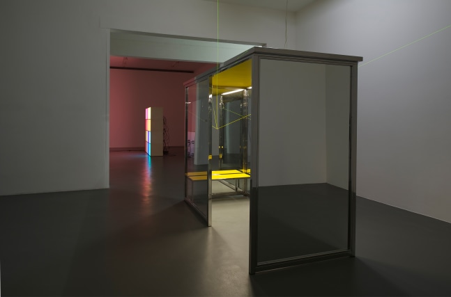 Installation view of sculptures by Angela Bulloch