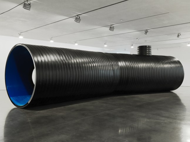 Installation view of sculpture by Oscar Tuazon