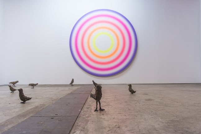 Installation view of sculptures by Ugo Rondinone