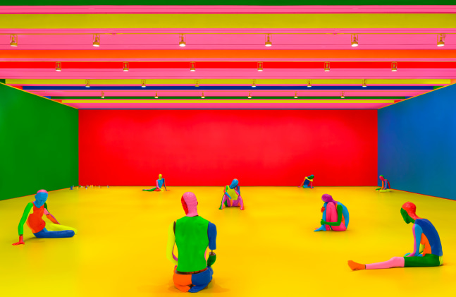 Installation view, Ugo Rondinone, the rainbow body, Aspen Art Museum, Aspen, 2024