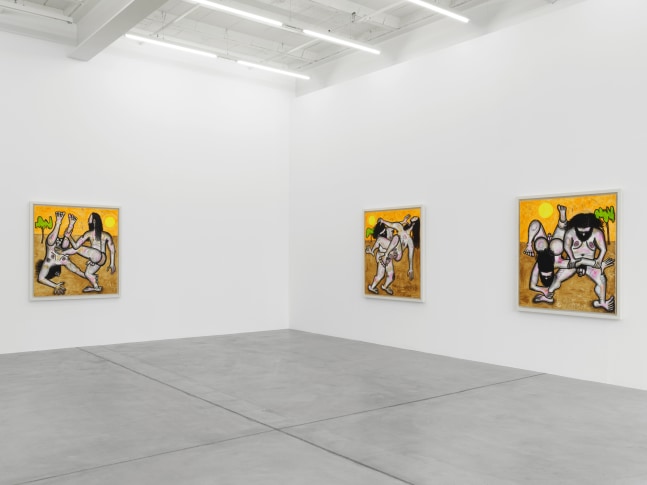 Installation view of Carroll Dunham painting exhibition