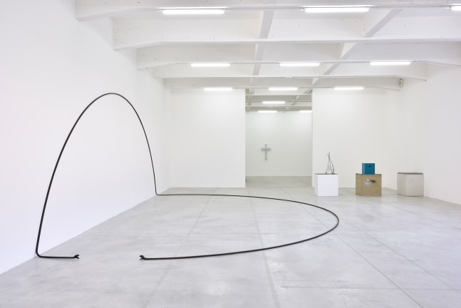 Installation view of sculptures by Valentin Carron
