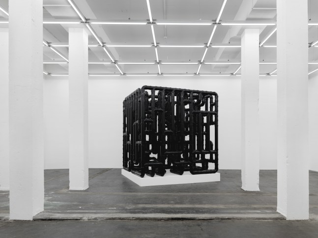 Installation view of Steven Shearer printed works and sculpture exhibition