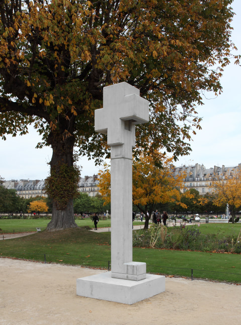 Installation view of sculpture by Valentin Carron