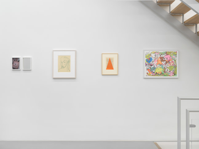 Installation view of group painting, photography, and sculpture exhibition