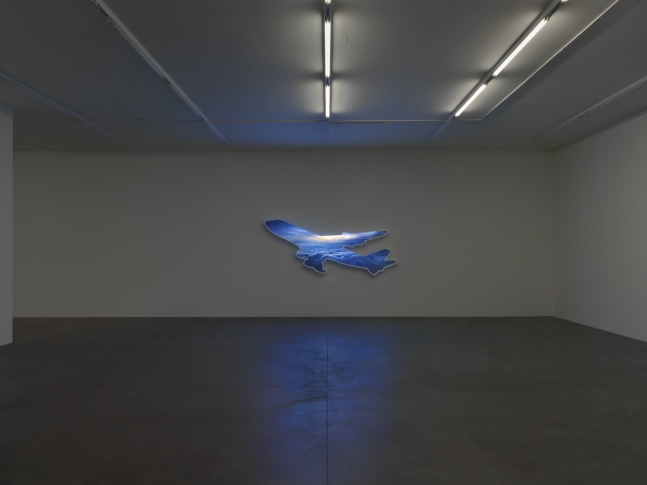Installation view of Doug Aitken sculpture exhibition