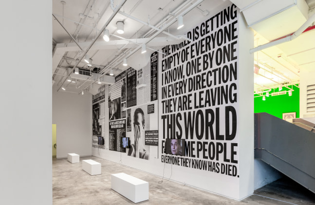 Installation view of works by John Giorno
