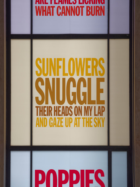 Installation view, John Giorno, Welcoming the Flowers, Palais de Tokyo, Paris, 2025