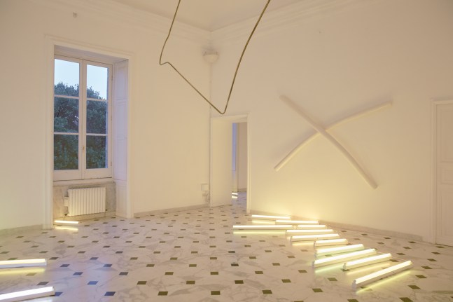 Installation view of sculptures by Mark Handforth