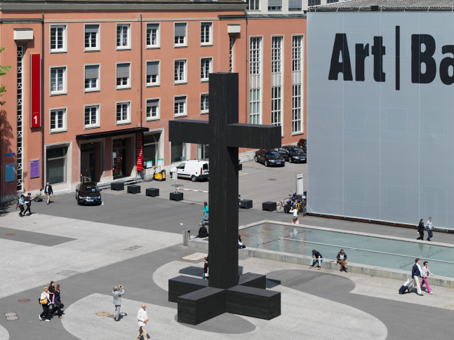 Installation view of sculpture by Valentin Carron