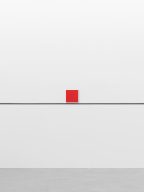 GERWALD ROCKENSCHAUB
bass+ (re)modification
2024
1 object; lacquered MDF, black line on wall (2.5 cm wide, RAL9005 / deep black)
Unique
Object 30 x 30 x 3 cm / 11 3/4 x 11 3/4 x 1 1/8 in
Dimensions variable
ROCKE60240