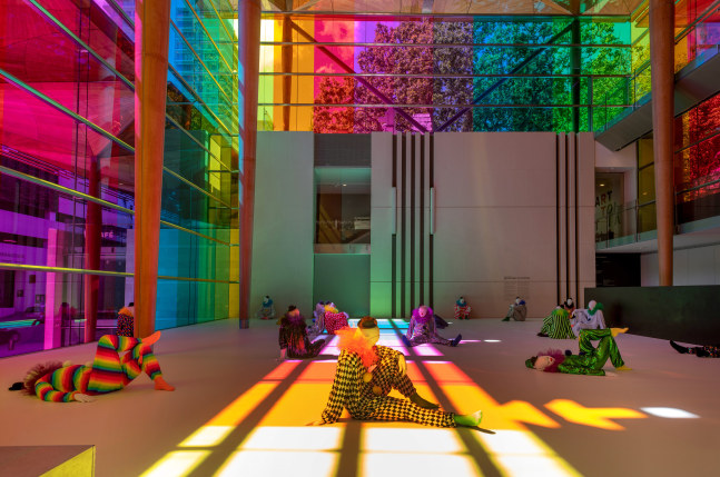 Installation view of sculptures by Ugo Rondinone