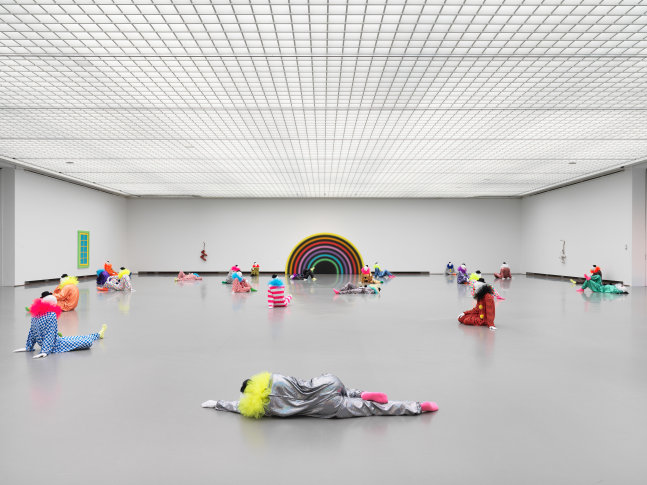 Installation view of sculptures by Ugo Rondinone