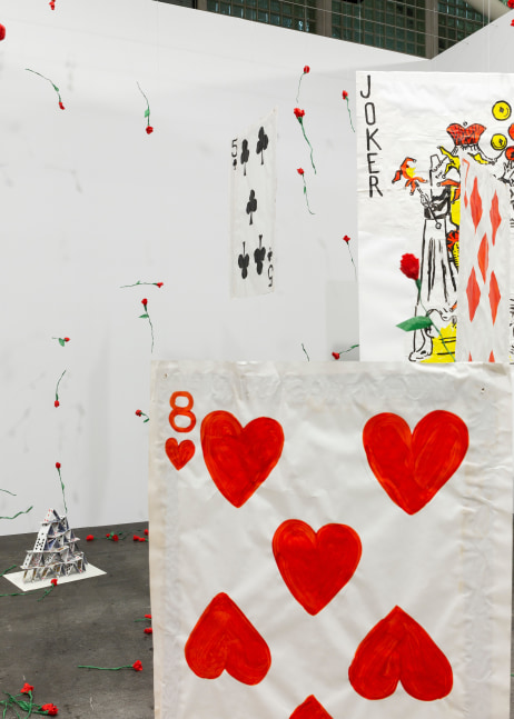 Installation view, Karen Kilimnik, The Joker Episode of The Avengers, Art Basel Unlimited, Basel, 2024