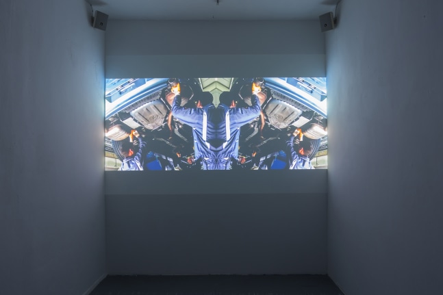 Installation view of sculptures by Liam Gillick