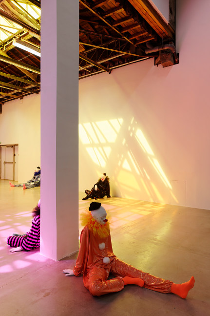 Installation view of sculptures by Ugo Rondinone