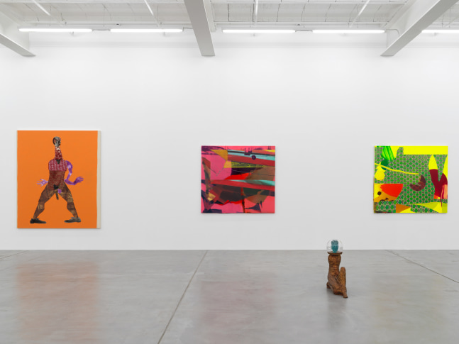 Installation view of group painting and sculpture exhibition