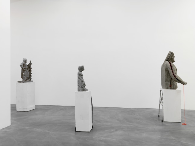 Installation view of Justin Matherly sculpture and monoprint exhibition