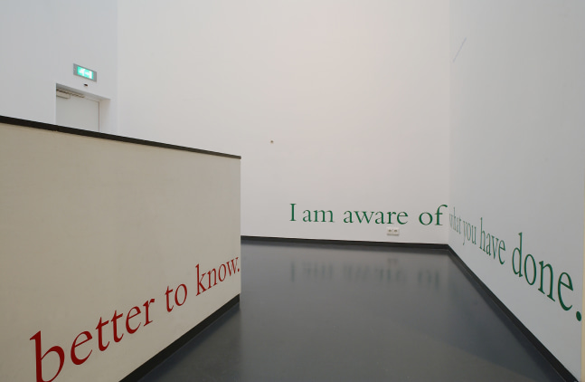 Installation view of wall works by Douglas Gordon