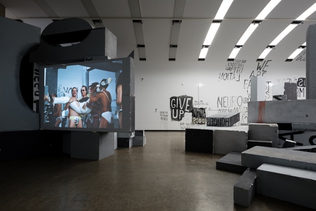 Installation view sculptures by Liam Gillick