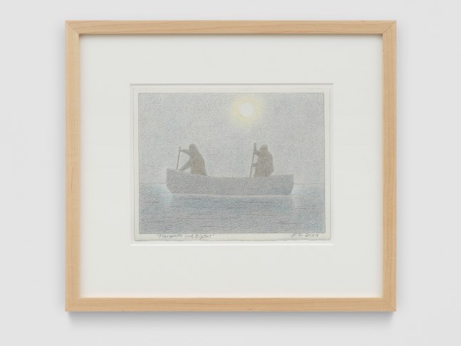 Marquette and Bigfoot

2024

Colored pencil and graphite pencil on Arches hot press paper

Sheet 18 x 23 cm / 7 x 9 in

Frame 33.5 x 38.5 x 3 cm / 13 1/4 x 15 1/8 x 1 1/8 in

&amp;copy; John Dilg