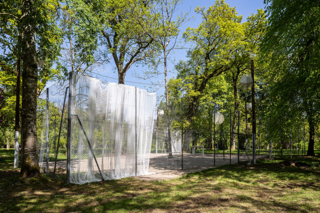 Installation view of outdoor sculpure by Martin Boyce
