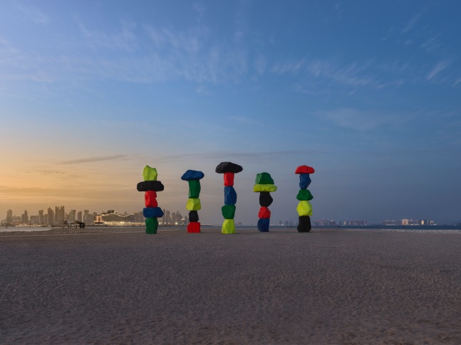 Installation view, Ugo Rondinone, Doha Mountains, Qatar Museum, Doha, Qatar, 2022