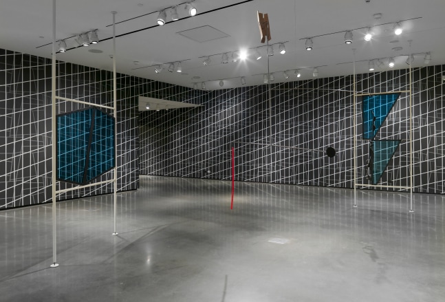 Installation view of sculptures by Martin Boyce